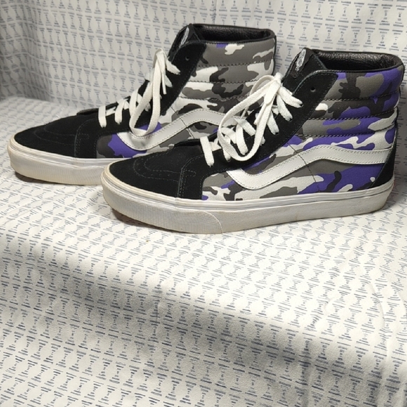 Vans Black, Purple, Grey and White Camouflage Sneakers - Picture 1 of 14
